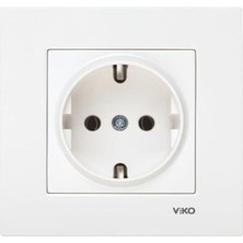 Viko Karre Beyaz Topraklı Priz Aksesuar Vidalı veya Vidasız Montaj Seçeneği