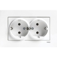 Viko Karre Beyaz Ikili Topraklı Priz Çerçeveli