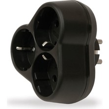 Viko Yonca 3'lü Topraklı Priz Siyah