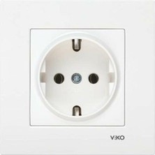 Viko Karre Topraklı Priz - Beyaz (Çerçeve Dahil) PRIZ-028