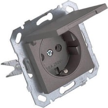 Netelsan Kapaklı Topraklı Priz Füme Renk