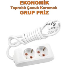 Viko Ekonomik 2'li Grup Priz Topraklı Çocuk Korumalı 10 Metre Kablo