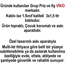 Viko Ekonomik Siyah 2'li Topraklı Çocuk Korumalı Grup Priz 2 Metre Kablo