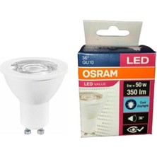 Osram 4,5W = 50W GU10 Duylu Beyaz Işık LED Spot Ampul 10 Adet