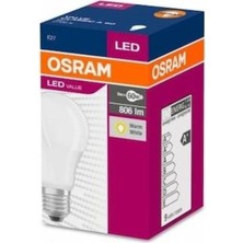 Osram LED Value 8,5W/2700K 806LM E27 (10 Adet)