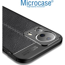 Microcase Xiaomi 13 Lite / Civi 2 (Global) Leather Serisi Deri Efekt Silikon Kılıf - Siyah AL3337