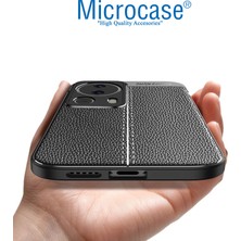 Microcase Xiaomi 13 Lite / Civi 2 (Global) Leather Serisi Deri Efekt Silikon Kılıf - Siyah AL3337