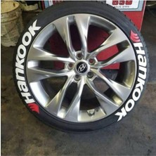EC Shop Hankook Lastik Yazısı 4 Adet 1.sınıf Kalite Solmaz Araç Motorsiklet Lastik Stiker Etiket