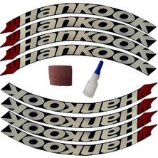 EC Shop Hankook Lastik Yazısı 4 Adet 1.sınıf Kalite Solmaz Araç Motorsiklet Lastik Stiker Etiket
