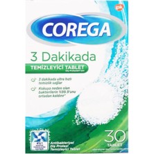Corega Temizleyici Tablet 30'lu 3 Dakikada Diş Protezi
