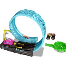 EC Shop Dolu Oyuncak HBN02 Hot Wheels Monster Trucks Karanlıkta Parlayan Çemberde Yarış Seti