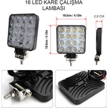 EC Shop Sahlan 16 LED Off Road Kare Çalışma Lambası Sis Lambası Projektör Gündüz Farı 48 Watt