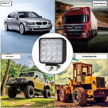 EC Shop Sahlan 16 LED Off Road Kare Çalışma Lambası Sis Lambası Projektör Gündüz Farı 48 Watt