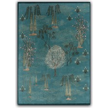 Rugs Modern palmiye Botanik Temalı Yeşil  Dekoratif Dokuma Taban Halı Mira 1255