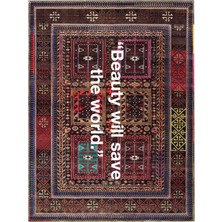 Rugs Modern mira 1244 Vintage Beauty Will Yazılı Çok Renkli  Dokuma Taban Halı