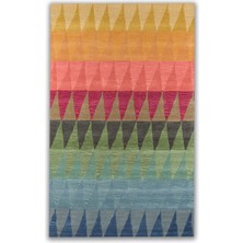 Rugs Modern mira 1231 Çok Renkli Pastel Tonlarda Geometrik   Baskılı Dokuma Taban Halı