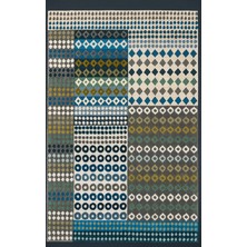 Rugs Modern mira 1199 Yeşil Turkuaz Geometrik Soyut Desenli  Baskılı Halı