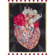 Rugs Modern mira 1194 Kalp Figürlü Çok Renkli Püsküllü  Dokuma Taban  Halı