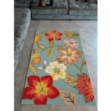Rugs Modern mira 1174 Yeşil Çiçek Desenli Dokuma Taban  Halı