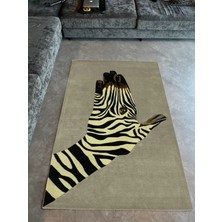 mira 1108 Bej Renk Zebra Figürlü Dokuma Taban Halı