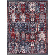 Rugs Modern mira 1241 Etnik Lacivert Kırmızı Baskılı Dokuma Taban Halı