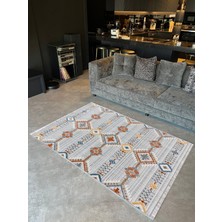 Rugs Modern Mira  1092 Açık Gri Geometrik Desen Temalı Çok Renkli  Dokuma Taban Halı