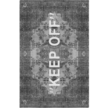 Rugs Modern 

mira Keep Off Yazılı Vintage Siyah Gri 2120 Dokuma Taban Halı