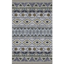 Rugs Modern mira 939 Gri  Etnik Desenli Çok Renkli Dokuma Taban Halı