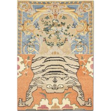 Rugs Modern mira 1152 Kaplan Figürlü Patchwork  Desenli  Dokuma Taban Halı