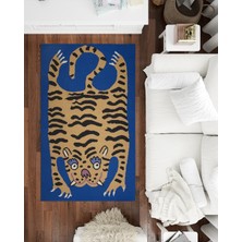 Rugs Modern mira 1139 Mavi Kaplan Figürlü Dokuma Taban Halı