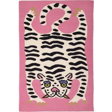 Rugs Modern mira 1136 Pembe Kaplan Figürlü  Dokuma Taban Halı