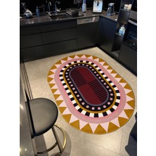 Rugs Modern mira 1118 Oval Geometrik Desenli Çok Renkli  Dokuma Taban Halı