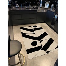 Rugs Modern mira  1068 Siyah Açık Bej Soyut Desenli Dokuma Taban Halı
