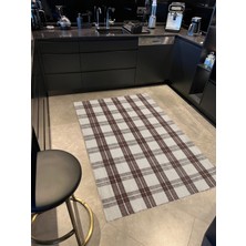 Rugs Modern mira  1078 Bej ve Kahverengi Ekose Temalı Dokuma Taban Halı