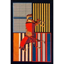 Rugs Modern Mira 894 Çok Renkli Modern At Desenli Dokuma Taban Halı