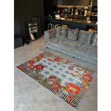 Rugs Modern mira 1038 Mavi Gelincik   Temalı Dokuma Taban Halı