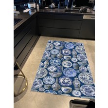 Rugs Modern mira 956 Blue Blanc Tabak Vazo Temalı Lacivert Mavi   Dokuma Taban Halı
