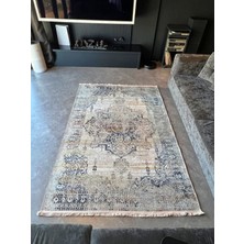 Rugs Modern Mira Bej Lacivert 2106 Vintage Eskitme Tarz Dokuma Taban Halı