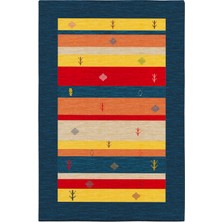 Rugs Modern mira 2025 Lacivert Çizgili Çok Renkli Dokuma Taban Halı