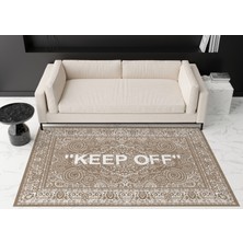 Rugs Modern Mira ''keep Off'' Yazılı Bej Renk Klasik Modern Halı 882