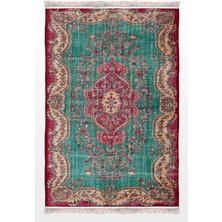 Rugs Modern Mira Vintage Eskitme Tarzı Turkuaz Fuşya Dokuma Taban Halı