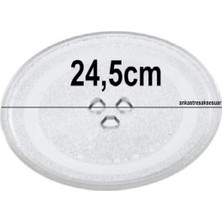 Bosch Mikrodalga Fırın Için 3 Tırnaklı Yuvarlak Cam Tabak Tepsi 24,5cm Cam Tepsi