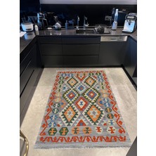 Rugs Modern cotton 570 Etnik Gri Otantik Saçaklı Etnik Dokuma Taban Kilim