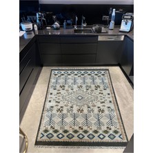 Rugs Modern Cotton 568 Etnik Haki Bej Saçaklı Etnik Dokuma Taban Kilim