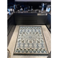 Rugs Modern cotton 568 Etnik Haki Bej Saçaklı Etnik Dokuma Taban Kilim