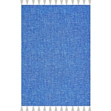 Rugs Modern Moroccan 9004 Alaçatı Mavisi Beyaz Püsküllü Bohomian ve Modern Kilim