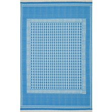 Rugs Modern Bahama Çok Renkli Otantik Mavi Beyaz Desenli Kilim 303