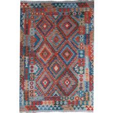 Rugs Modern Halı Pamuklu Çok Renkli Otantik ve Etnik Desenli Kilim 505 Yıkanabilir Renkli Jüt Malzeme ile