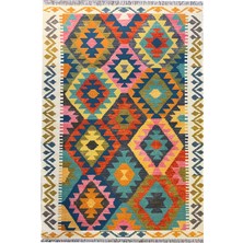 Rugs Modern  Cotton 562 Etnik Eskitme Desenli Pastel Tonlarda Dokuma Taban Kilim