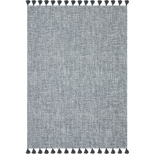 Rugs Modern Moroccan 9008 Gri Hasır Görünüm Gri Püsküllü Modern Kilim